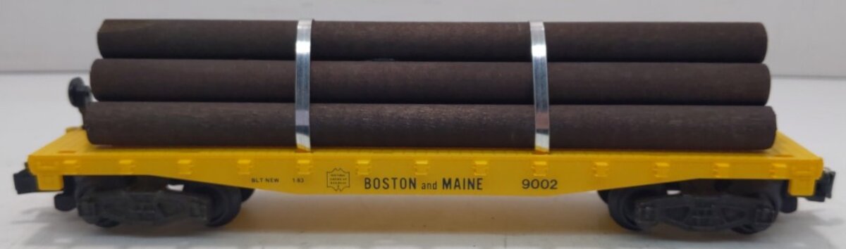 American Flyer 4-9002 S Gauge Boston & Maine Flat Car w/Logs #9002 LN/Box