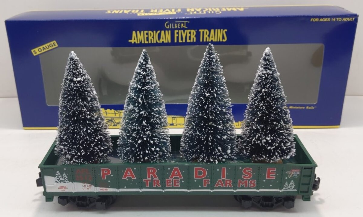American Flyer 6-48566 S Gauge Gondola with Christmas Trees LN/Box