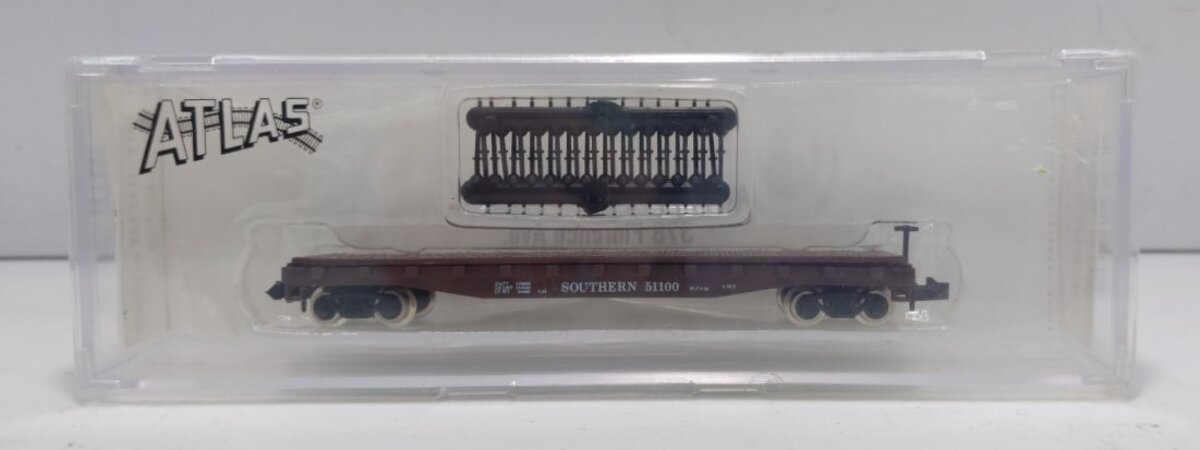 Atlas 3811 N Scale Southern Flat Car w/Stakes #51100 LN/Box