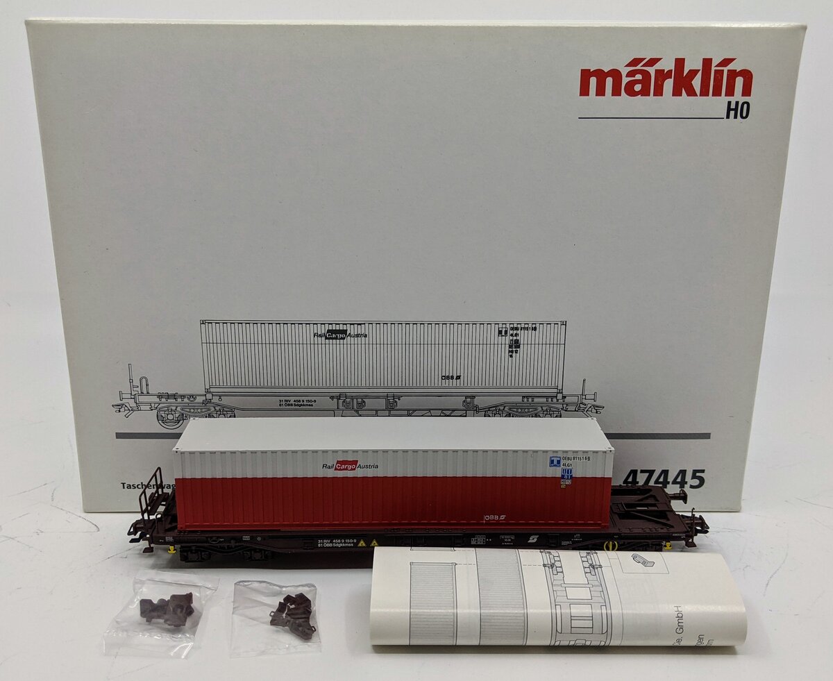 Marklin 47445 HO Scale Depressed Flatcar w/ 40 ft. Container