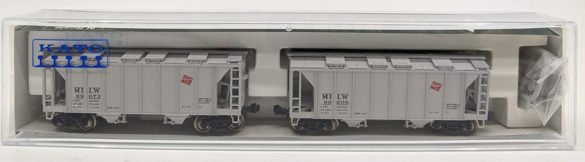 Kato 186-0203 N Scale Milwaukee Road AC&F 70 Ton Covered Hoppers (Pack of 2) LN/Box