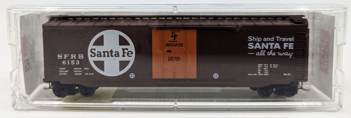 Micro-Trains 32050/1 N-Scale Santa Fe 50' Steel Plug Door Boxcar #6153