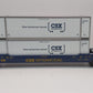 MTH 30-4213A O Gauge CSX Husky Stack Car w/ Intermodal Containers #620156 LN/Box