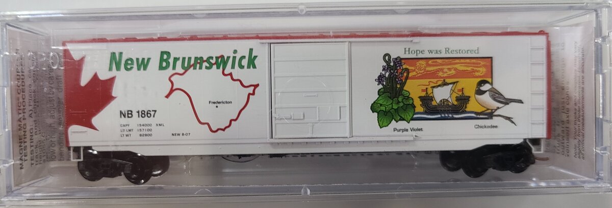 Micro-Trains 07700158 N New Brunswick 50' Standard Single Door Boxcar #1867