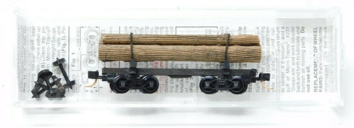 Micro-Trains 11300510 N Undecorated 30' Skeleton Log Car w/Load #4 NIB