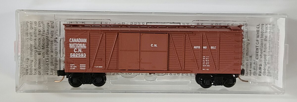 Micro-Trains 04000010 N CN 40' 1-1/2 Door Double Sheathed Boxcar #582593 LN/Box