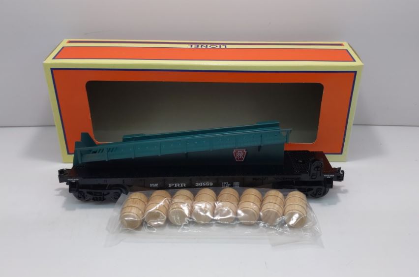 Lionel 6-36889 O Pennsylvania Railroad Barrel Ramp Car NIB