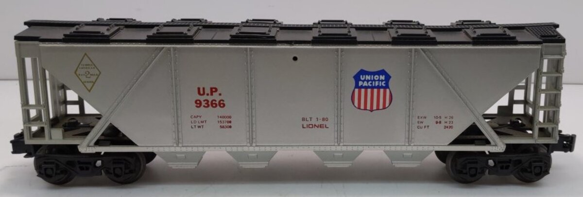 Lionel 6-9366 O Gauge Union Pacific Covered 4-Bay Hopper #9366 LN/Box