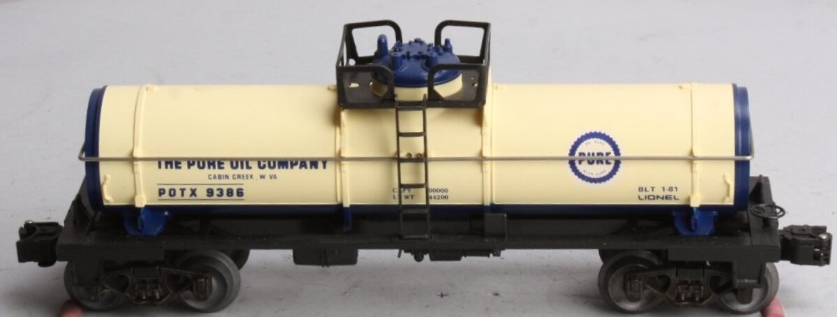 Lionel 6-9386 O Gauge Pure Oil Single Dome Tank Car EX/Box