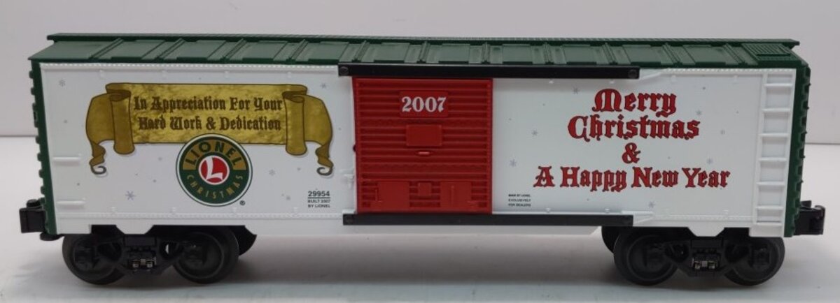 Lionel 6-29954 O Gauge 2007 Dealer's Christmas Box Car LN/Box