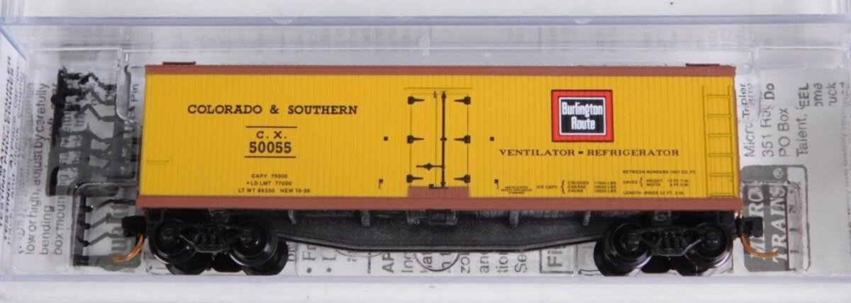 Micro-Trains 04900370 N Colorado & Southern 40' Double Sheathed Reefer #50055