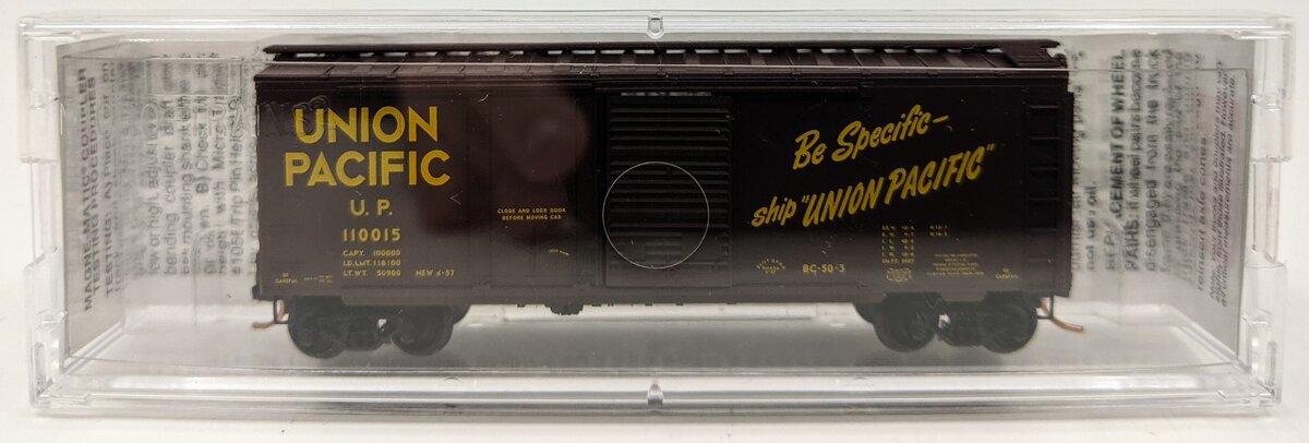 Micro-Trains 02200030 N Union Pacific 40' Plug & Sliding Door Boxcar #110015