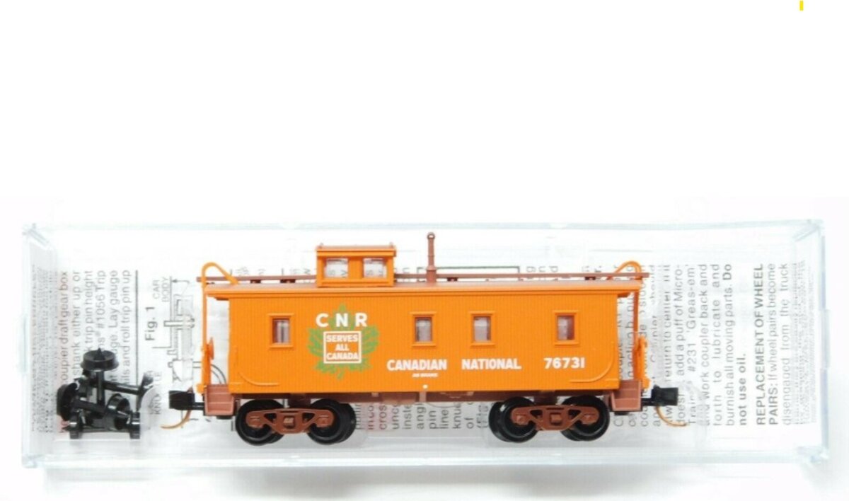 Micro-Trains 05100130 N Canadian National 34' Wood Sheathed Caboose #76731 NIB