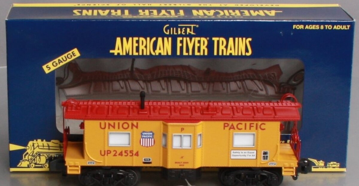 American Flyer 6-48727 S Gauge Union Pacific Lighted Bay Window Caboose #24554 LN/Box