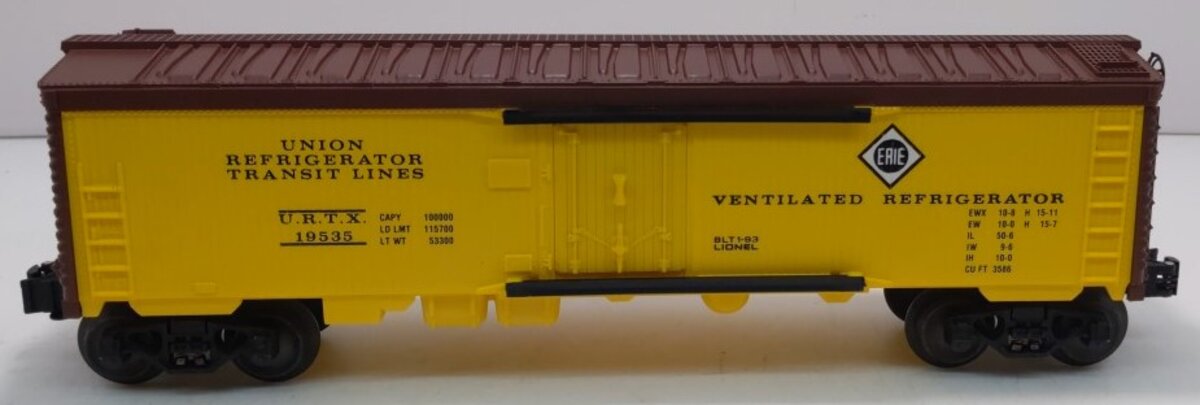 Lionel 6-19535 O Union Refrigerator Transit Lines Erie Reefer Car #19535 LN/Box