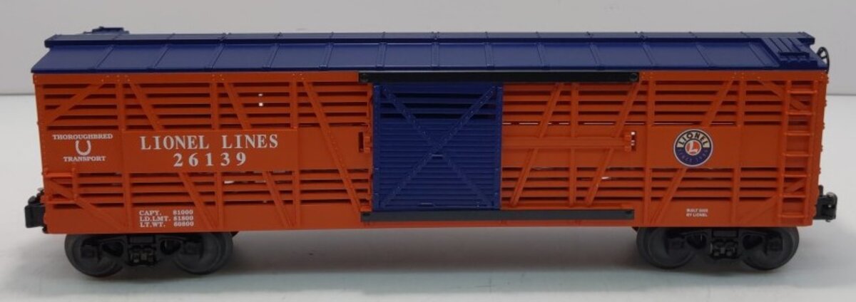 Lionel 6-26139 O Lionel Lines Orange & Blue Stock Car LN/Box