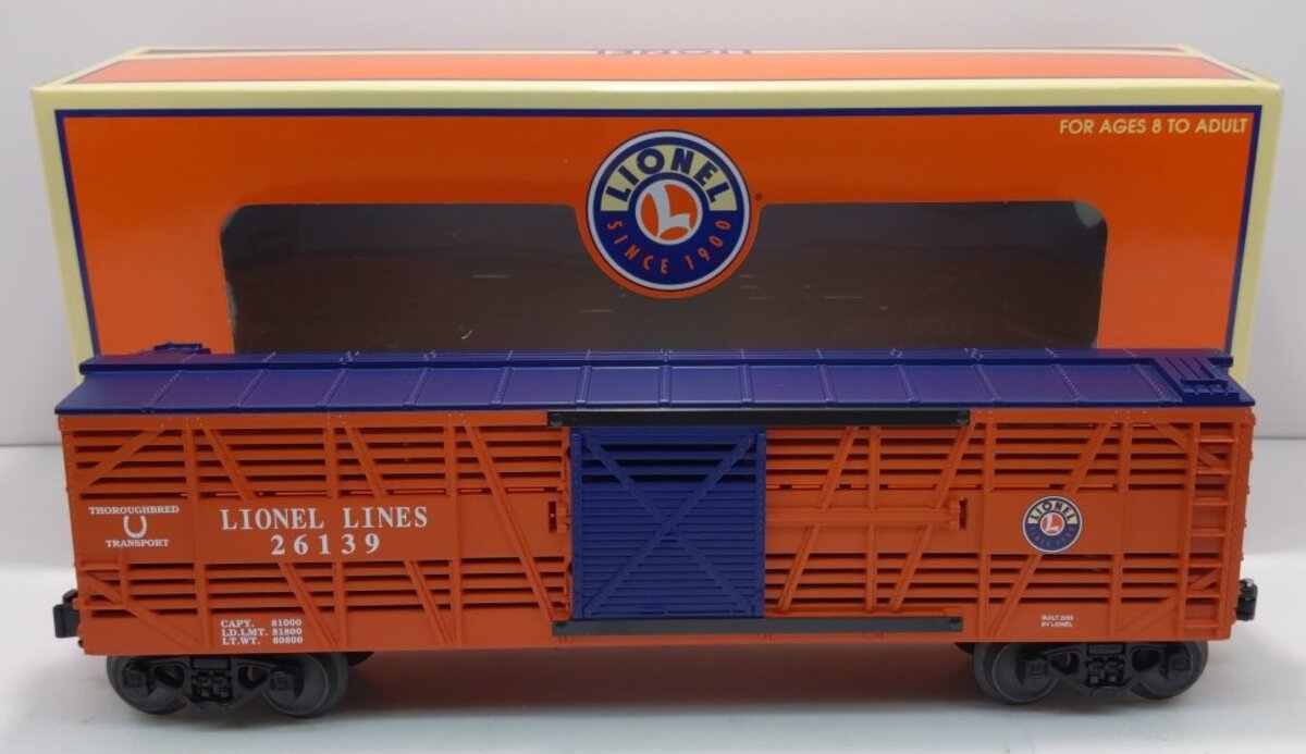 Lionel 6-26139 O Lionel Lines Orange & Blue Stock Car LN/Box