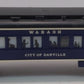 Lionel 6-7231 O Wabash "City Of Danville" Coach Car #7231 LN/Box