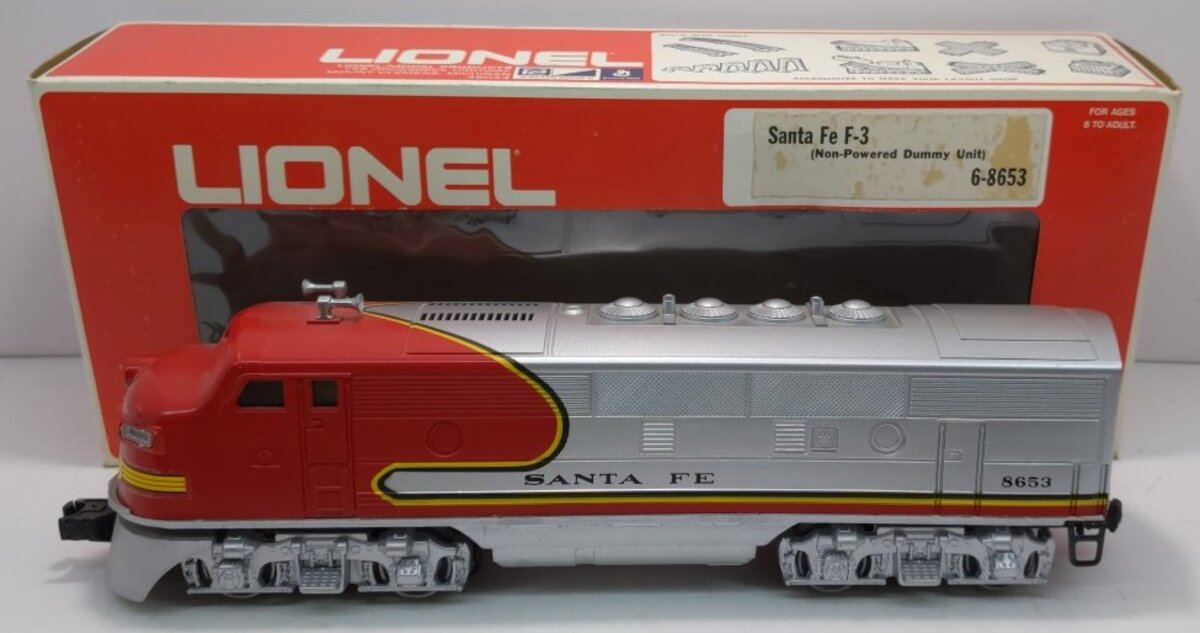 Lionel 6-8653 O Santa Fe F3 A-Unit Non-Powered Diesel Locomotive LN/Box
