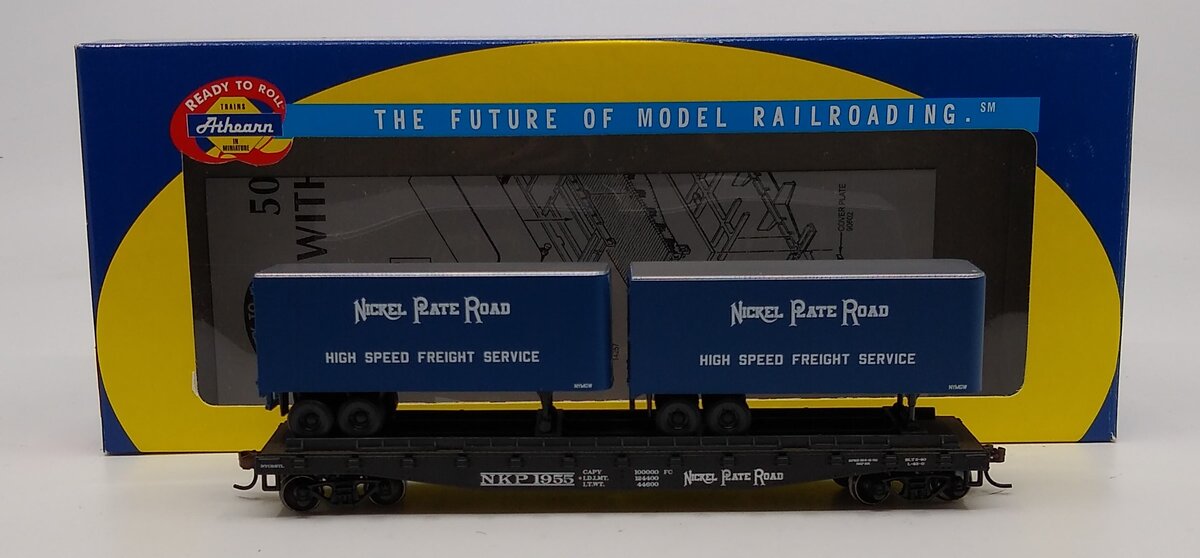 Athearn 92370 HO Scale Nickle Plate Road 50` Flat With Two 25` Trailers #1955 LN/Box