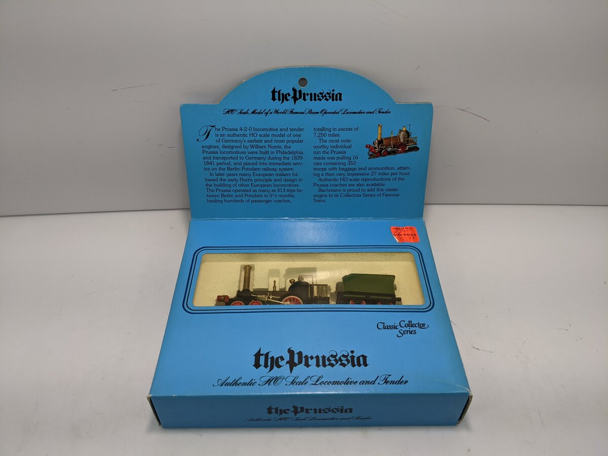 Bachmann 41-0501 HO Scale The Prussia 4-2-0 Steam Locomotive & Tender -DC LN/Box
