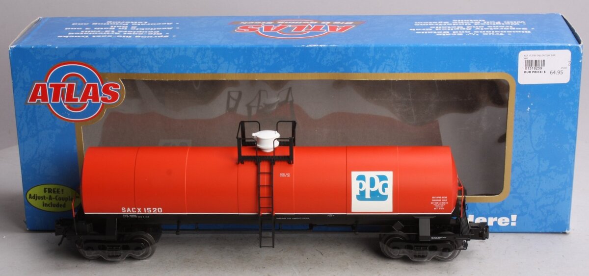 Atlas 8259-3 O Gauge PPG 17,360 Gallon Tank Car #1520 3-Rail LN/Box