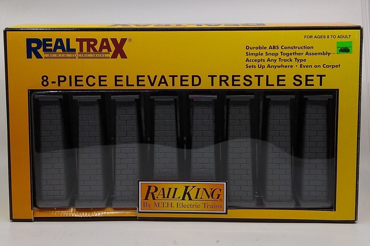 MTH 40-1034 O RealTrax Elevated Trestle Set (Pack of 8) LN/Box