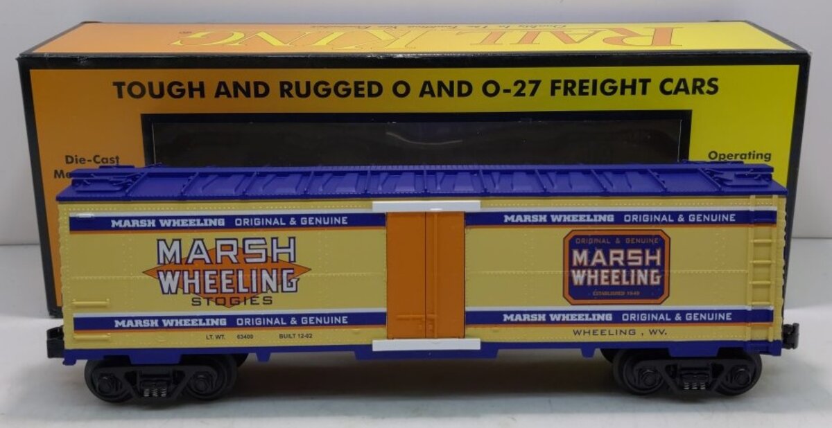 MTH 30-7854 O Gauge Marsh Wheeling Cigars Refrigerator Car LN/Box