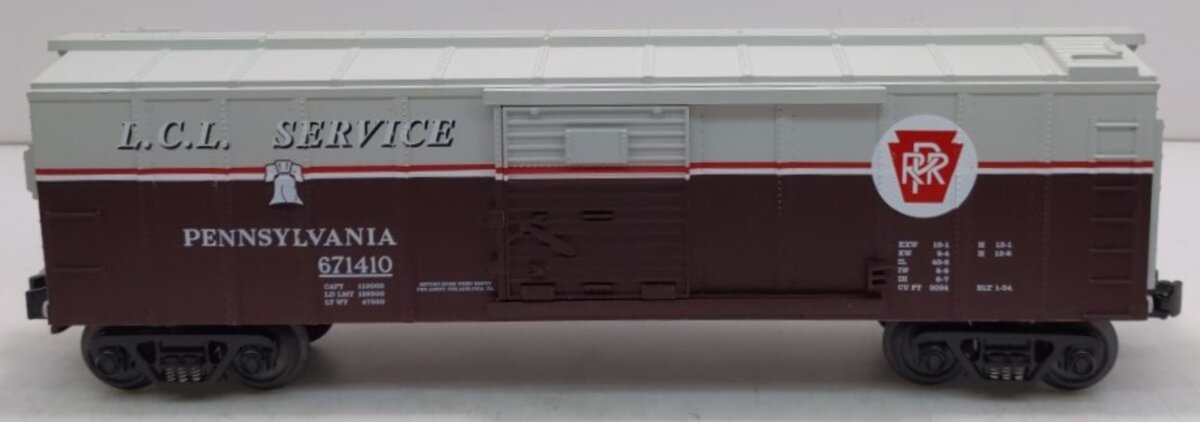 MTH 30-7459 O Gauge Pennsylvania Railroad L.C.L. Service Boxcar #671410 LN/Box