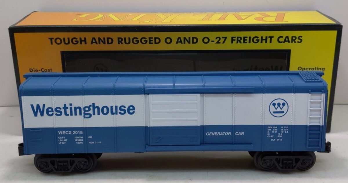 MTH 30-74802 O Westinghouse Round Roof Boxcar w/Generator EX/Box