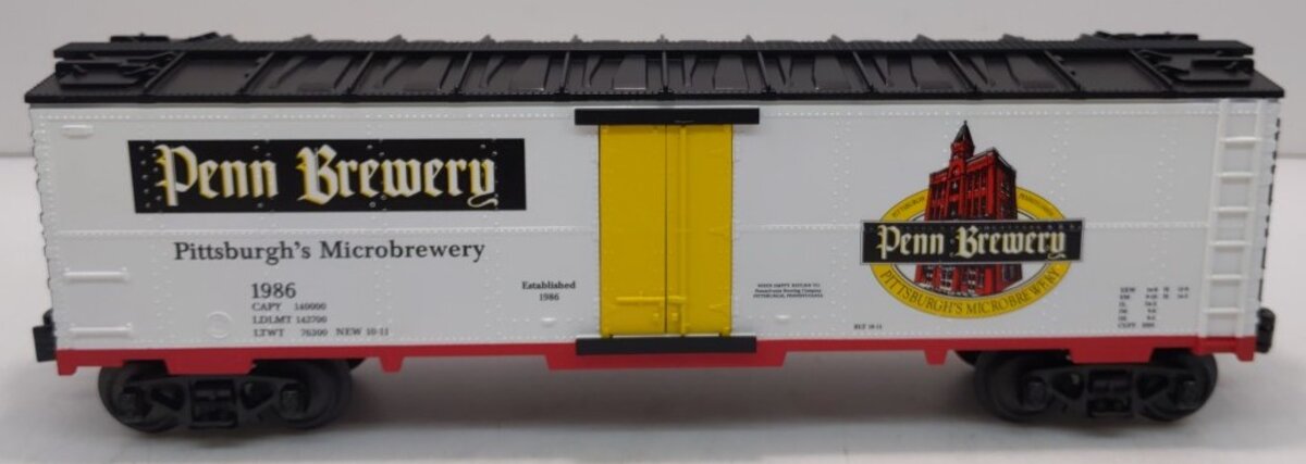 MTH 30-78139 O Gauge Penn Brewery Modern Reefer Car #1986 LN/Box