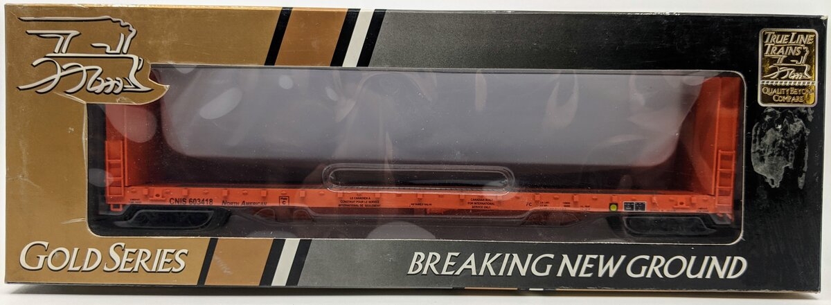 True Line Trains 302010 HO Scale Canadian Nation Flatcar w/ Bulkheads #603418 LN/Box