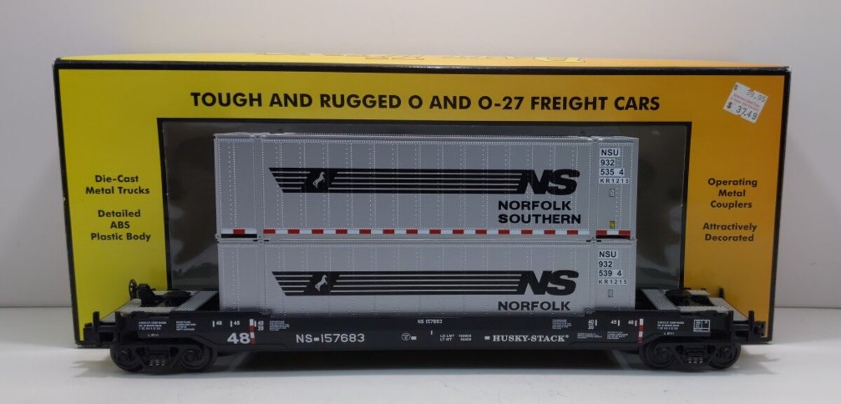 MTH 30-76009 O Gauge Norfolk Southern Husky Stack Car LN/Box