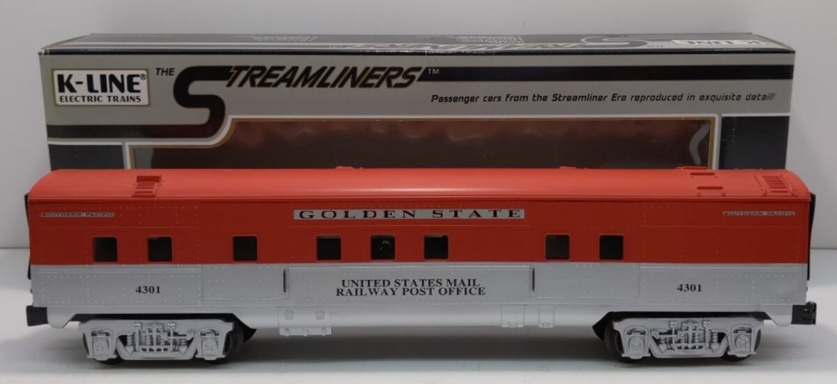 K-Line K4532-4301 O Golden State U.S. Mail 13.5" Streamliner RPO Car #4301 MT/Box