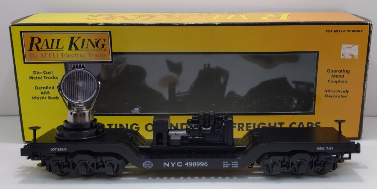 MTH 30-7914 O Gauge New York Central Searchlight Car #498996 NIB