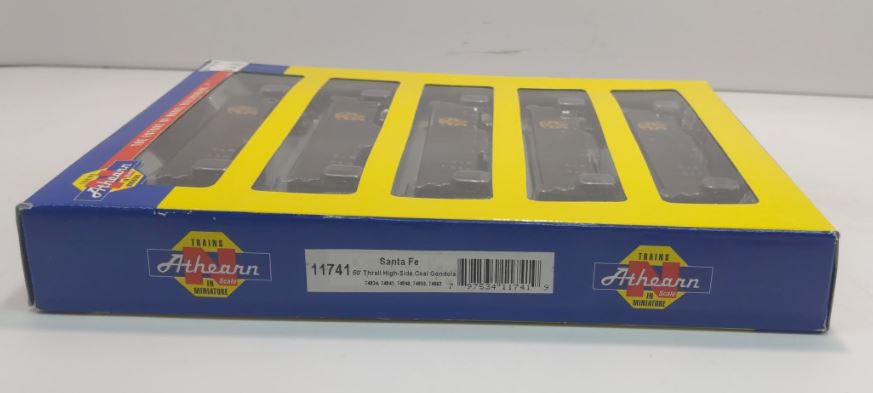 Athearn 11741 N Scale ATSF 50' Thrall High-Side Coal Gondola Set (Pack of 5) LN/Box