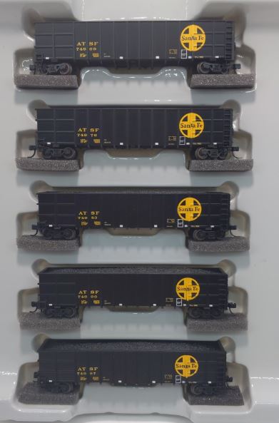 Athearn 11742 N Scale ATSF 50' Thrall High-Side Coal Gondola Set (Pack of 5) LN/Box
