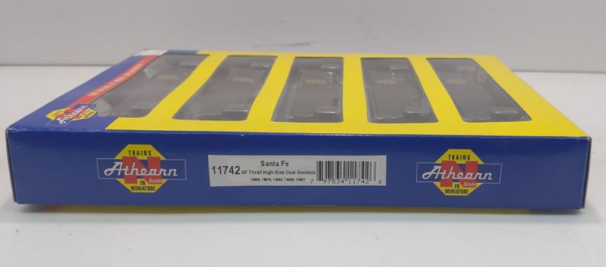 Athearn 11742 N Scale ATSF 50' Thrall High-Side Coal Gondola Set (Pack of 5) LN/Box