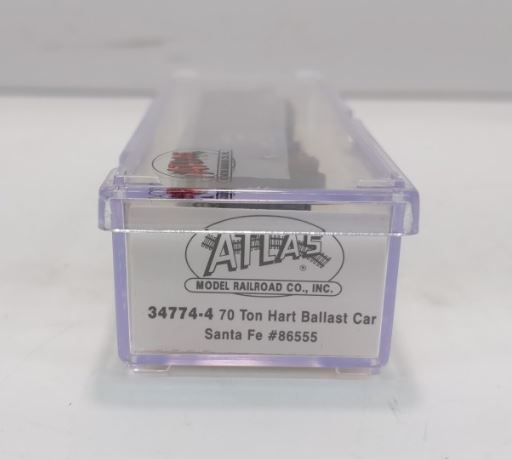 Atlas 34774-4 N Scale ATSF 70 Ton Hart Ballast Car #86555 LN/Box