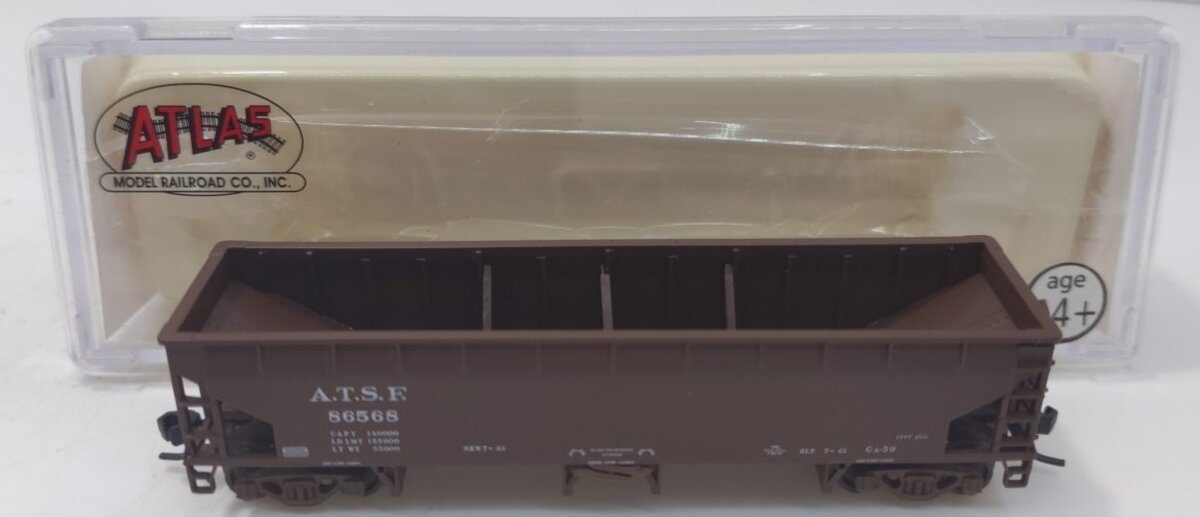Atlas 34774-12 N Scale ATSF 70 Ton Hart Ballast Car #86568 LN/Box