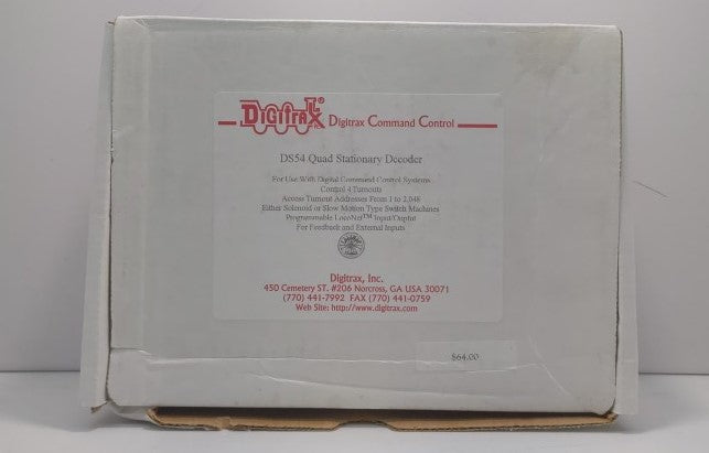 Digitrax DS54 Quad Stationary Decoder with Programmable LocoNet Inputs & Outputs