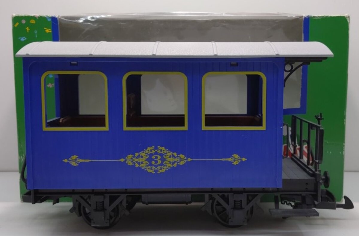 LGB 93001 G Scale #3 Blue 4-Wheel Passenger Coach LN/Box