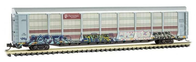 Micro-Trains 11144290 N Ferromex Graffitied 89' Tri-Level Closed Autorack #70572