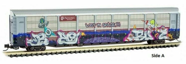 Micro-Trains 11144290 N Ferromex Graffitied 89' Tri-Level Closed Autorack #70572