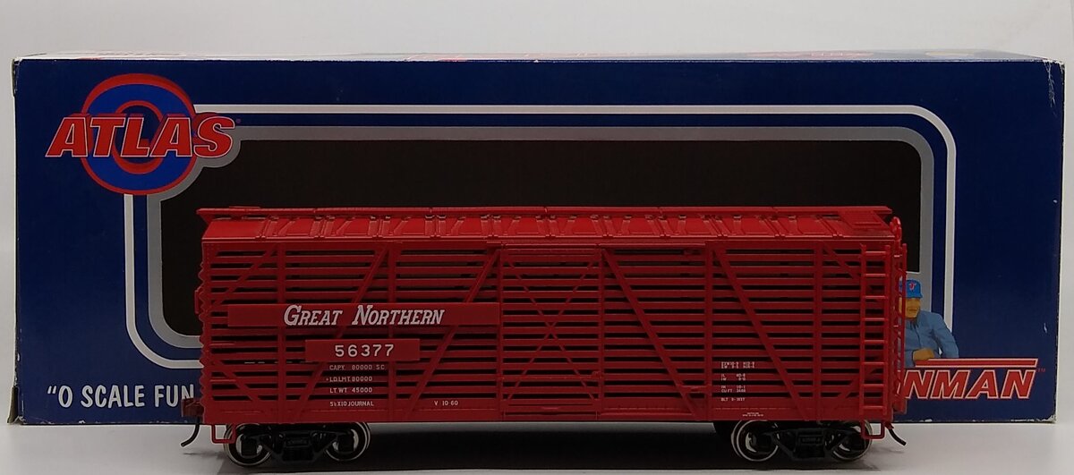 Atlas 0651-1 O Scale Great Northern 40` Stock Car #56377 (2-Rail) LN/Box