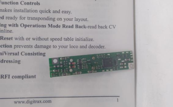 Digitrax DN163I1B Plug N' Play Decoder InterMountain N Scale FT-B