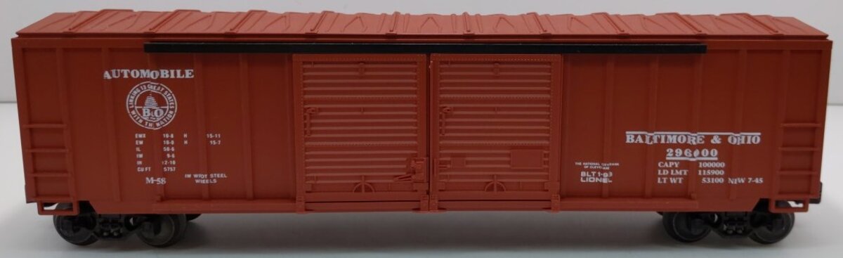 Lionel 6-17209 O Gauge Baltimore & Ohio Double Door Boxcar #296000 LN/Box