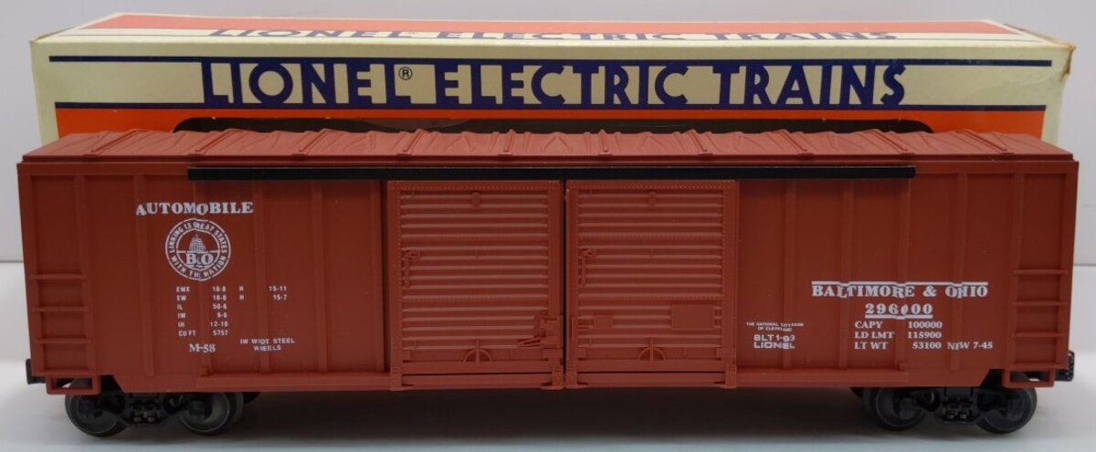Lionel 6-17209 O Gauge Baltimore & Ohio Double Door Boxcar #296000 LN/Box