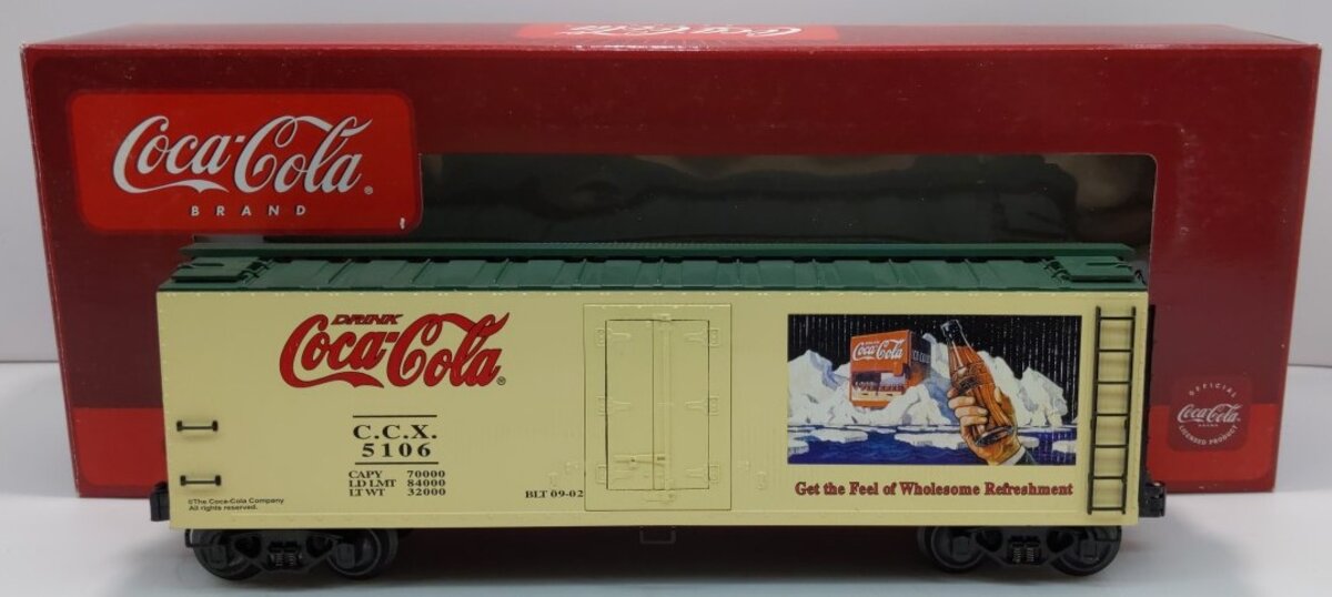 K-Line K762-5106 O Gauge Coke Nostalgic Woodsided Refrigerator Car #5106 LN/Box