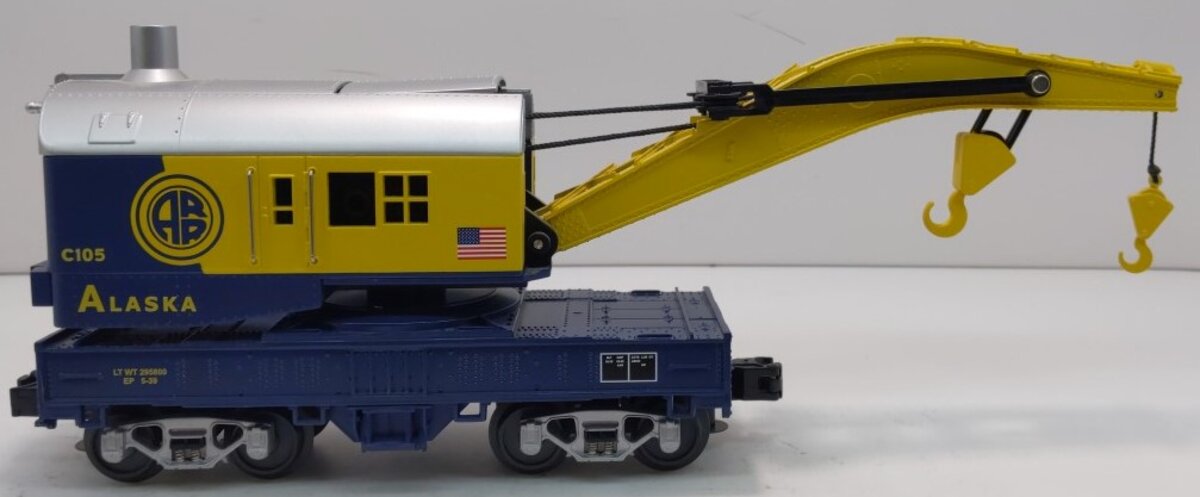 MTH 30-79121 O Gauge Alaska Crane Car #C105 LN/Box